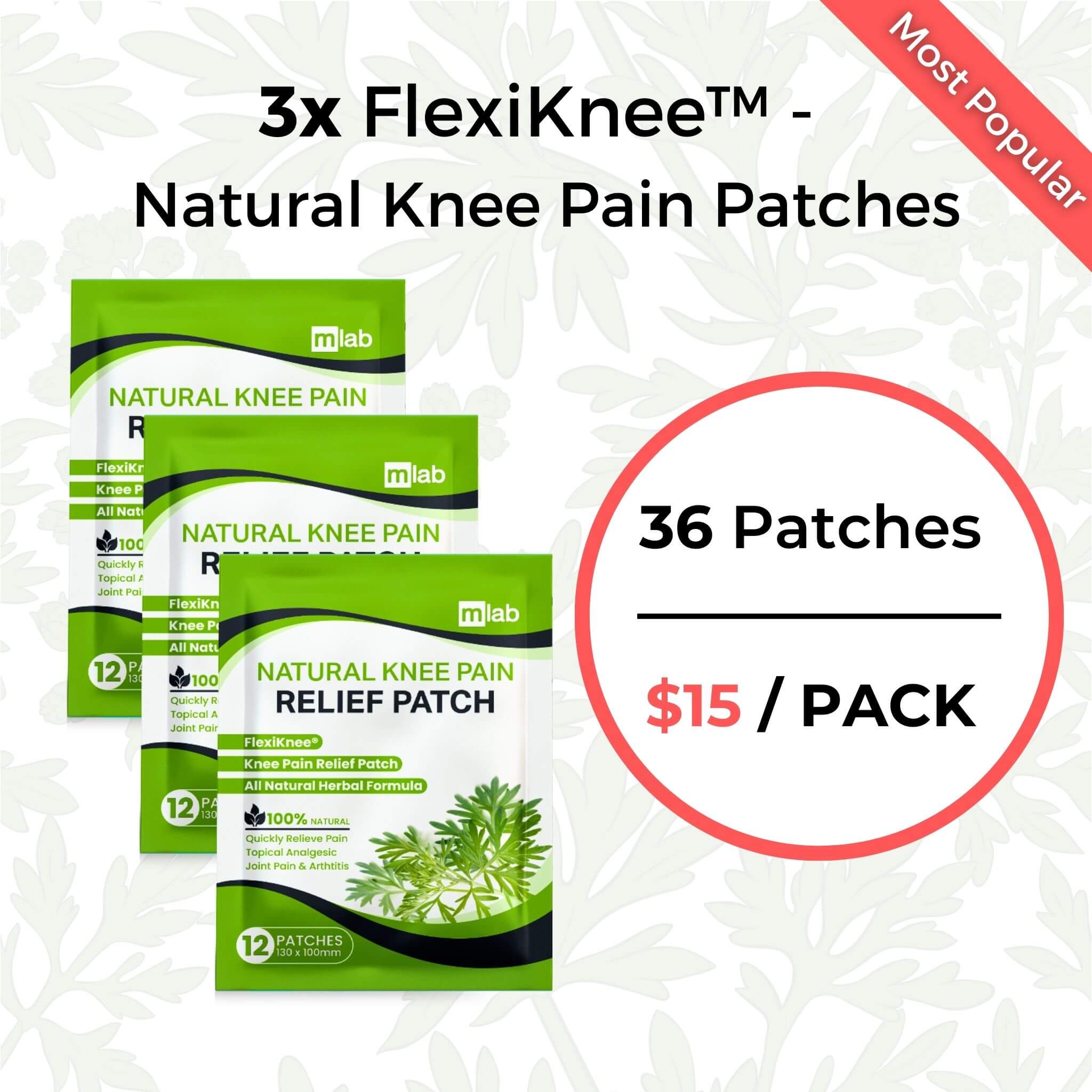 FlexiKnee™️ - Natural Knee Pain Patches - Offer 2 Split